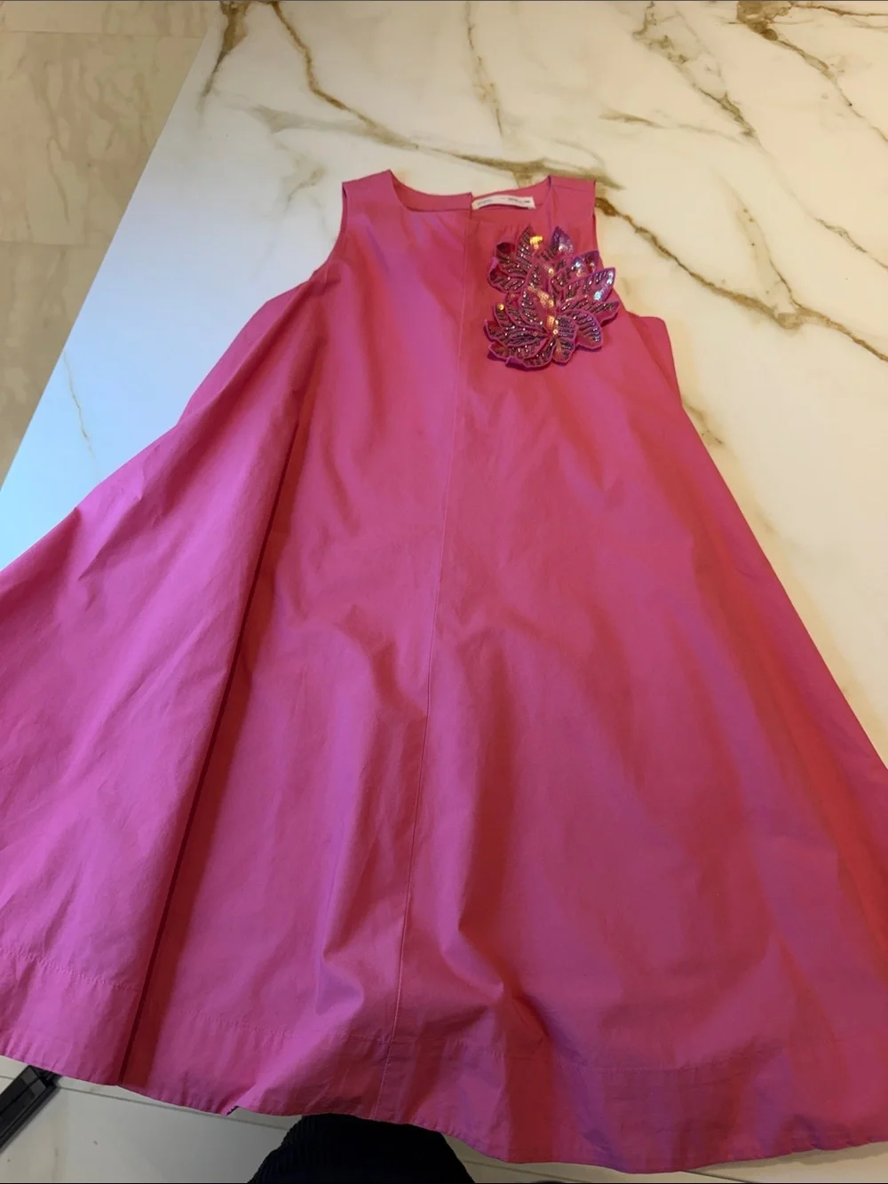 Zara Girls Pink Sleeveless Embellished A-Line Dress